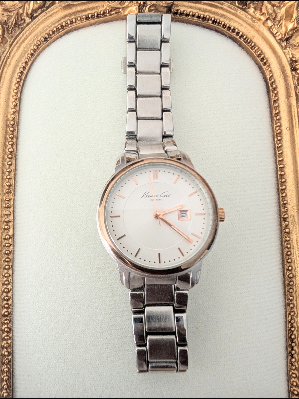 Kenneth Cole Silver & Rose Gold Women’s Dress Watch